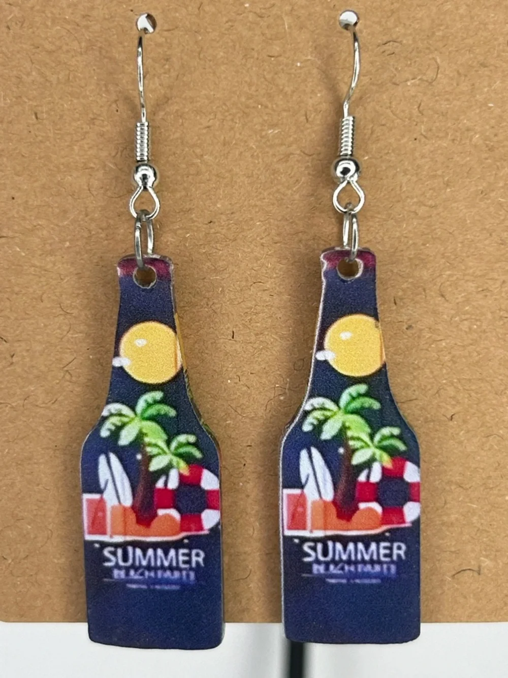 Summer Beach Bottle Dangle Earrings Fashion Jewelry